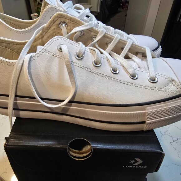 Converse Mens Ctas Lift Ox White Skateboarding Shoes Size 12 LEATHER 561680C - Picture 5 of 9